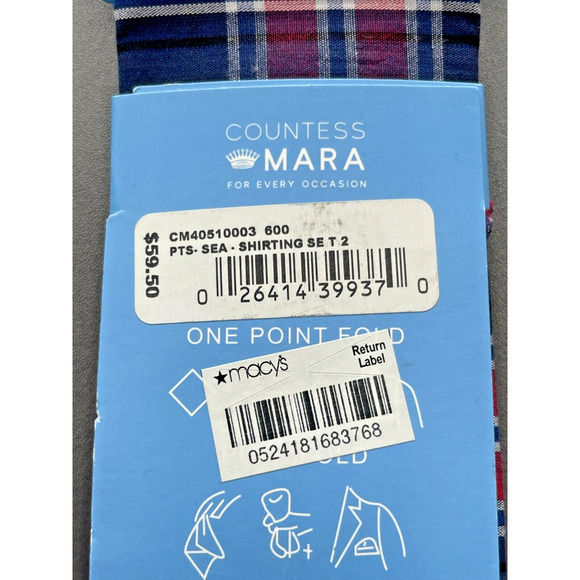 Countess Mara Pocket Square and Tie Combo Red Tartan Plaid Bow Tie $59 retail - Picture 4 of 6